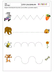 okul öncesi çizgi çalışma sayfaları